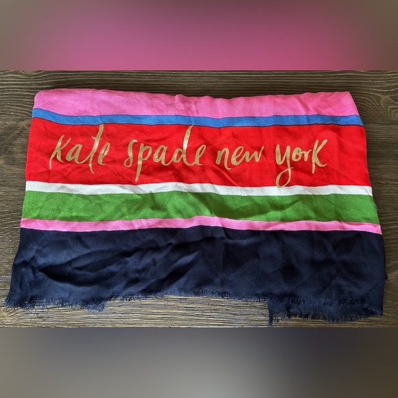 Kate Spade Sunny Day Striped Oblong Scarf! - Picture 5 of 5
